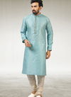 Gray Colour Outluk New Latest Design Jacquard Silk Brocade Party Wear Kurta Pajama Mens Collection 1224-1023